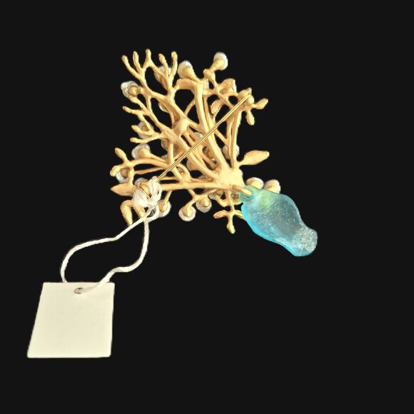 Met Museum of Art Vintage Van Gogh "Roses" Pin Pearls 24kt Goldplate - Picture 4 of 6